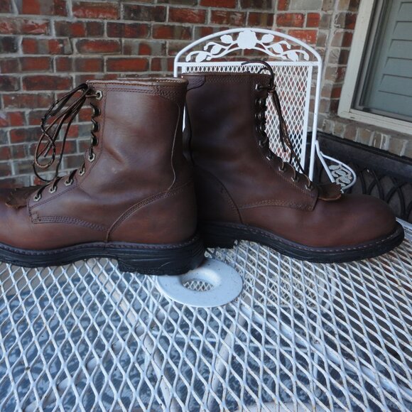 ARIAT Brown Leather Composite Toe Work Hog Lace Up Boots Size 10EE - Picture 4 of 9